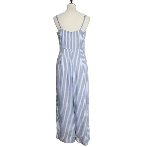 J.Crew Factory‎ Blue White Tie Front Jumpsuit Lined Size 6 - Picture 5 of 10